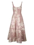 Lela Rose floral-print scoop-neck midi dress - Neutrals