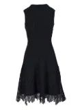 Lela Rose lace-hem knitted mini dress - Black