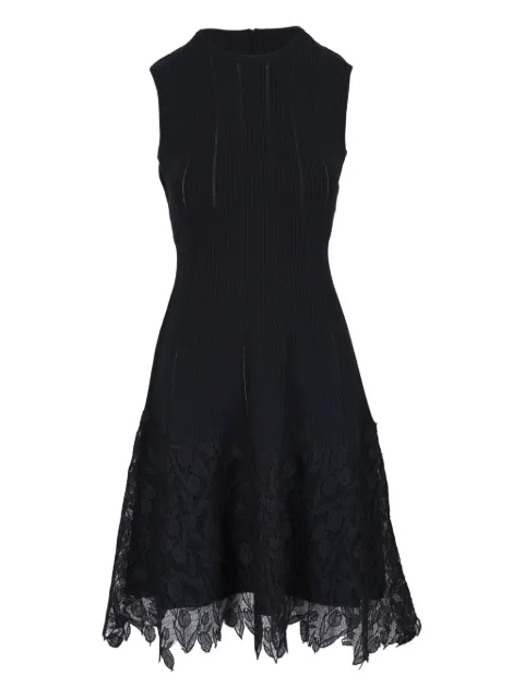 Lela Rose vestido corto tejido con dobladillo de encaje