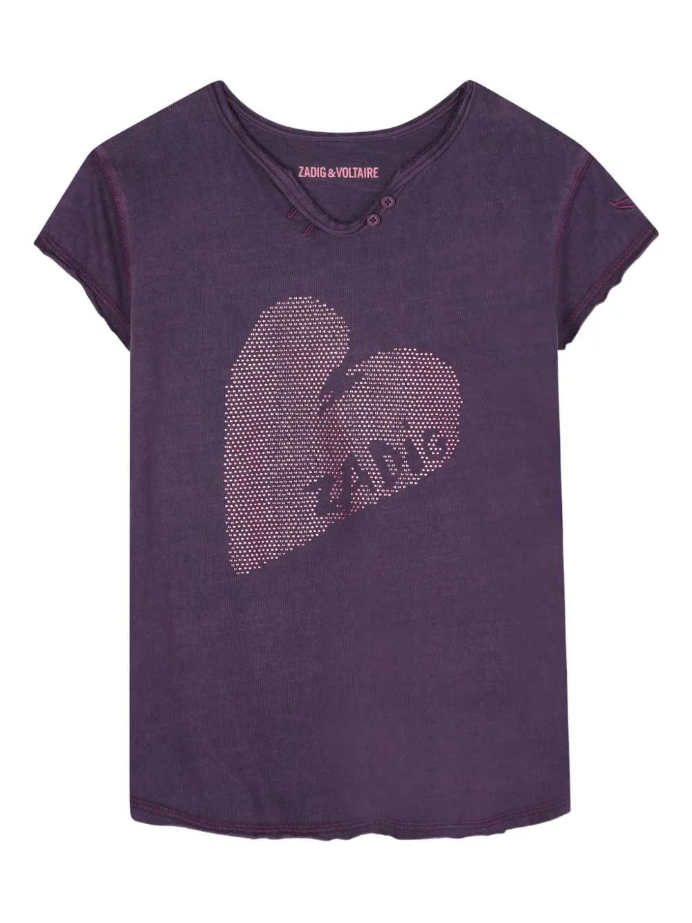 Zadig & Voltaire Kids T-shirt met korte mouwen Paars