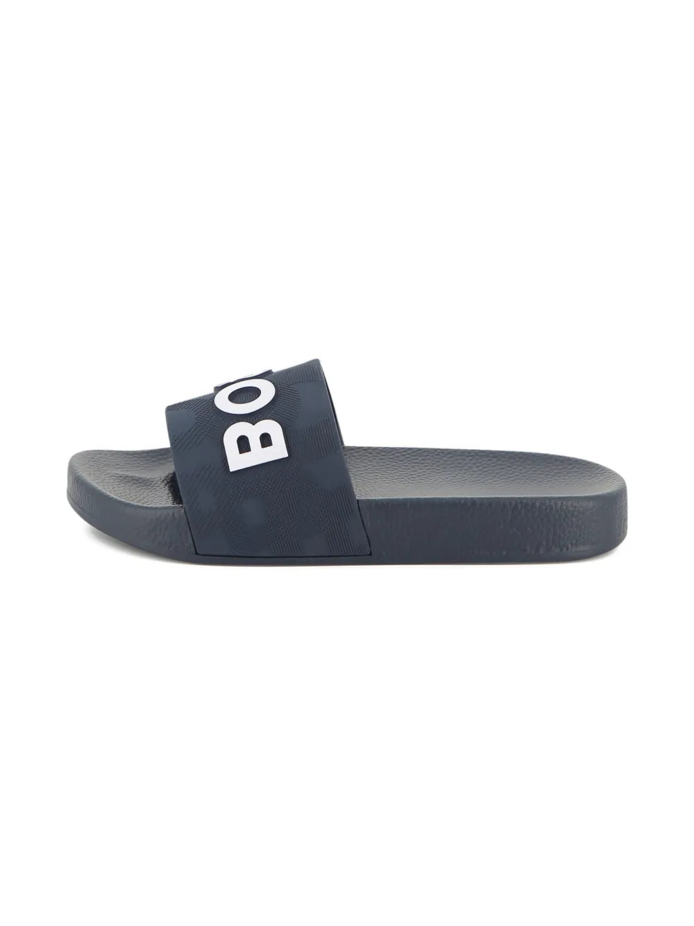 BOSS Kidswear embossed-logo flip flops Blue