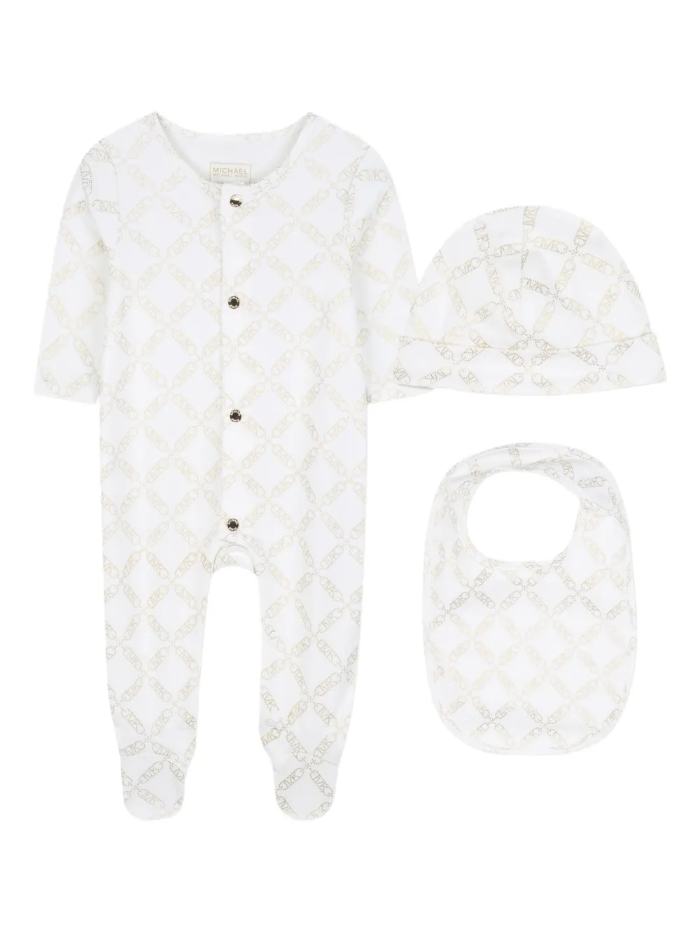 Michael Kors Kids MK Empire ベビーウェア セット - ニュートラル Michael Kors Kids MK Empire ベビーウェア セット - ニュートラル