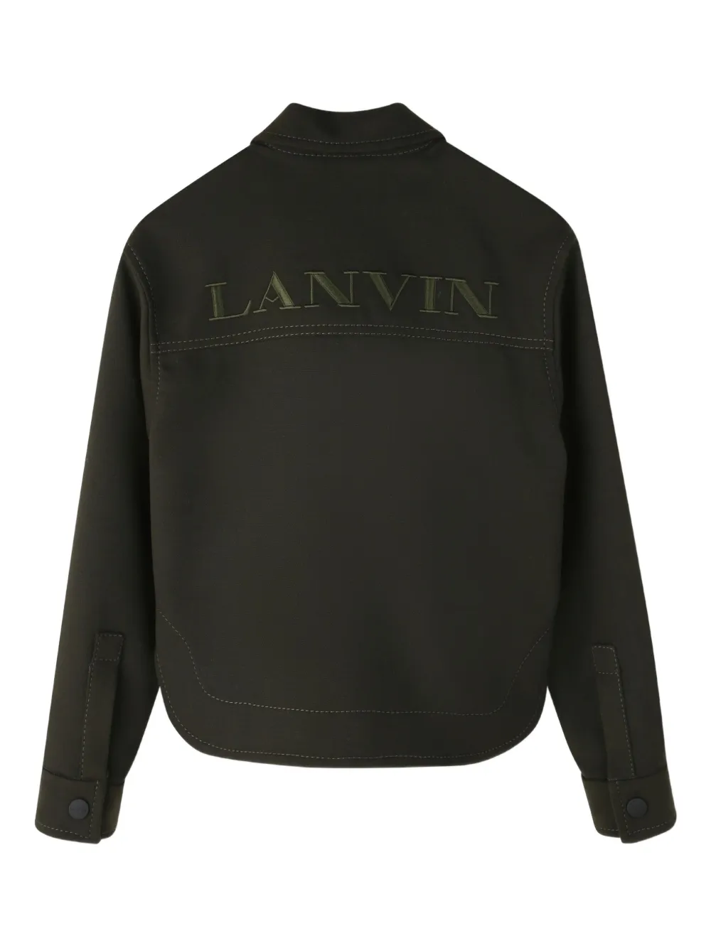 Lanvin Enfant Cropped jack met geborduurd logo Zwart