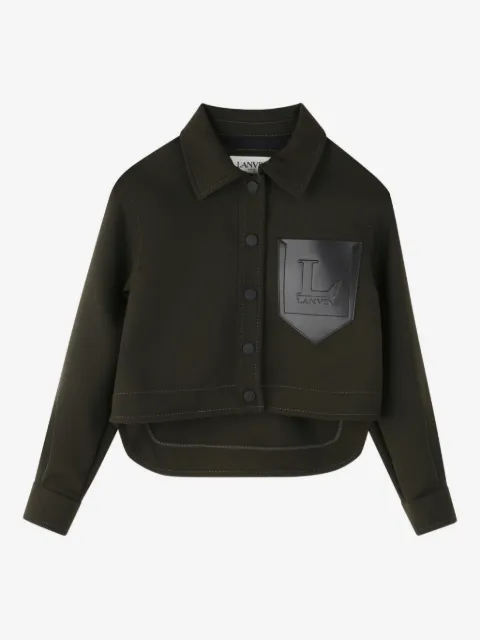 Lanvin Enfant chamarra corta con logo bordado