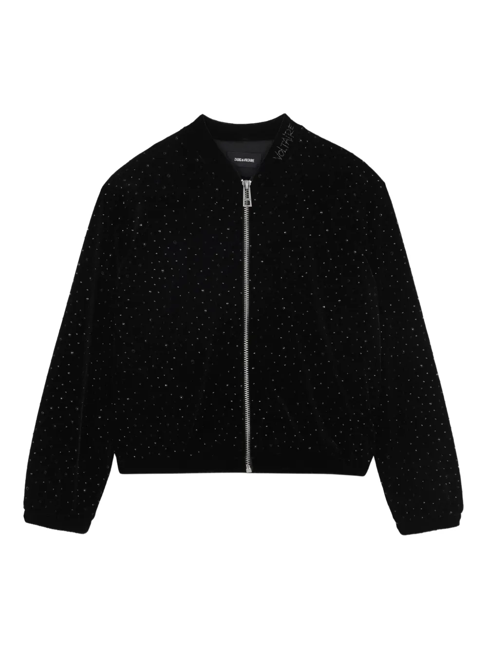 Zadig & Voltaire Kids Bomberjack met stras Zwart