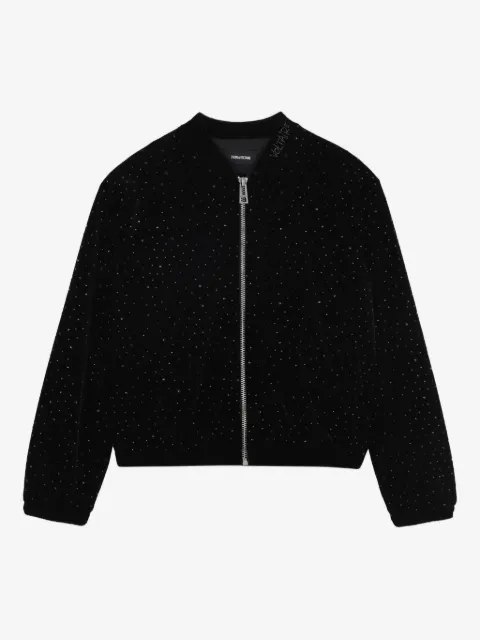 Zadig & Voltaire Kids rhinestone-embellished bomber jacket