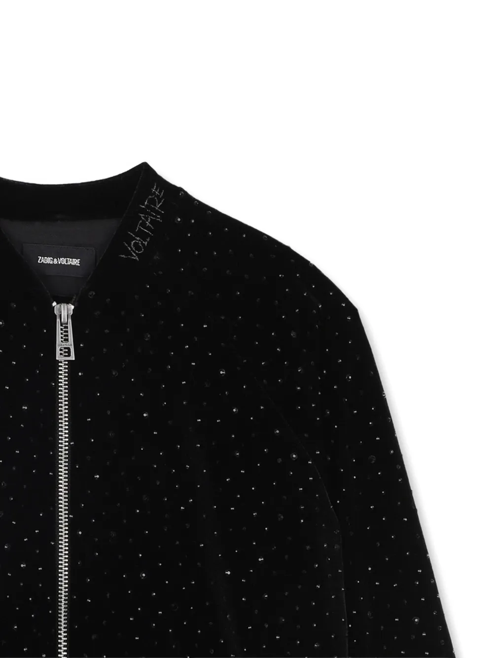 Zadig & Voltaire Kids Bomberjack met stras Zwart
