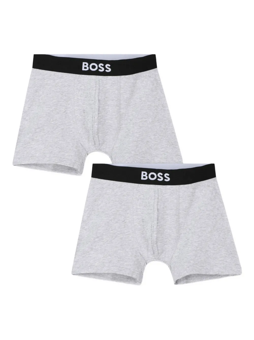 BOSS Kidswear Twee boxershorts met logoband Grijs