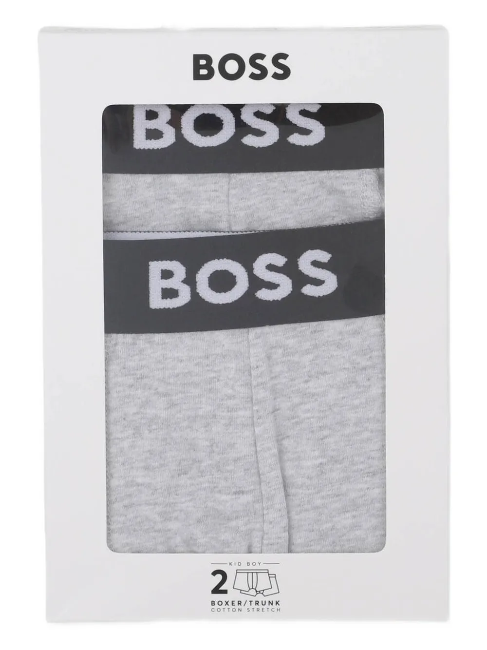 BOSS Kidswear Twee boxershorts met logoband Grijs
