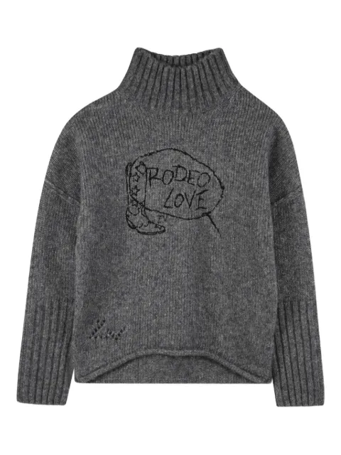 Zadig & Voltaire Kids turtleneck embroidered sweater