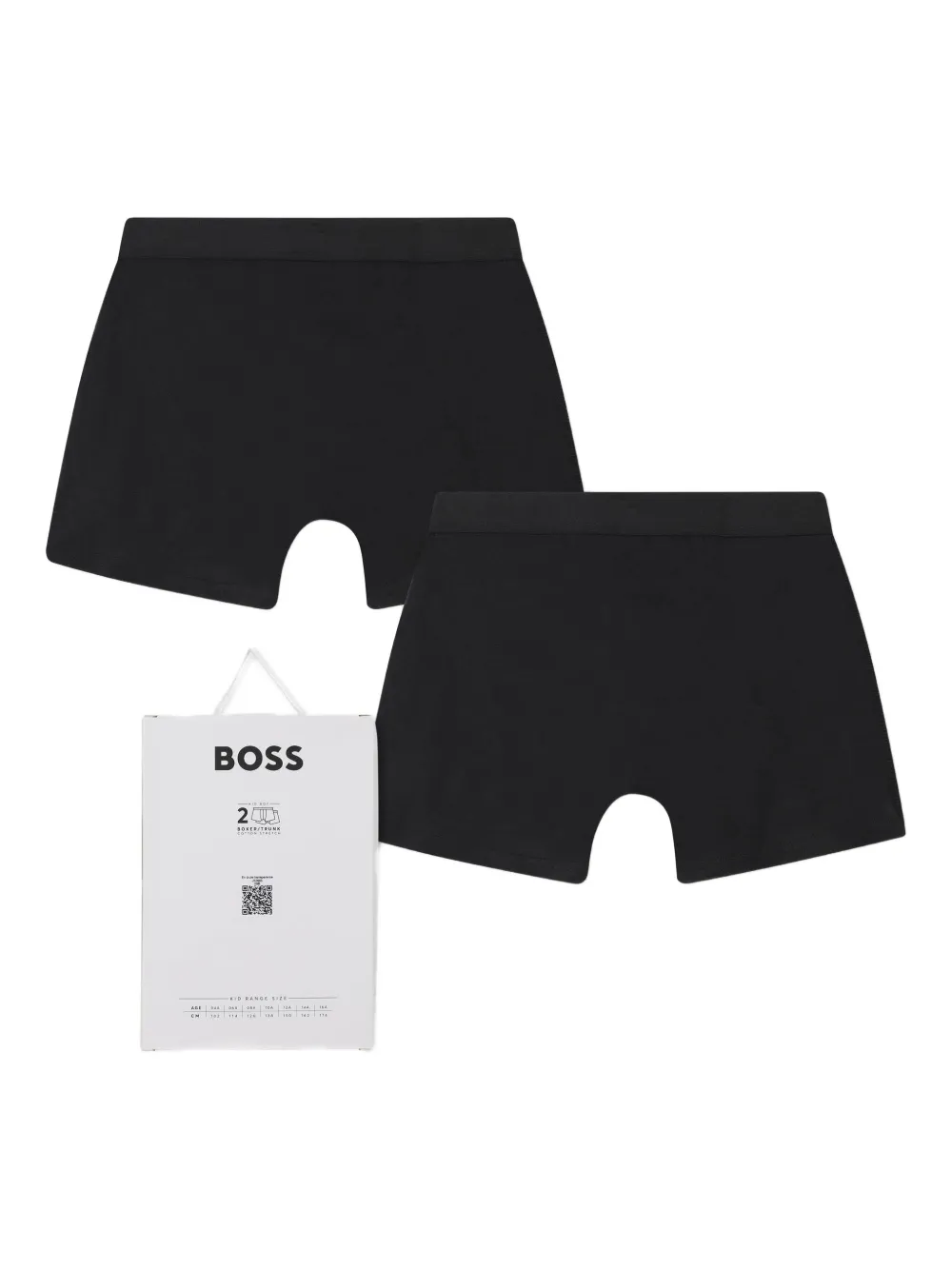 BOSS Kidswear Twee boxershorts met logoband Zwart