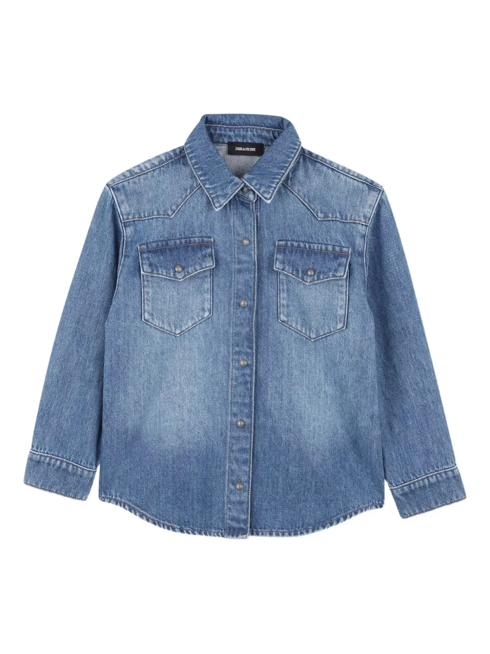 Zadig & Voltaire Kids Spijkershirt met borduurwerk Blauw