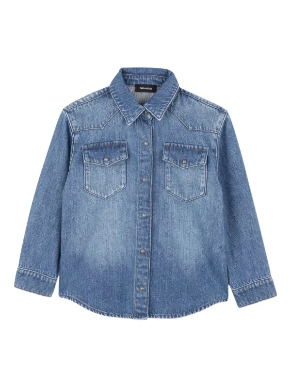 Zadig & Voltaire Kids エンブロイダリー デニムシャツ | ブルー 