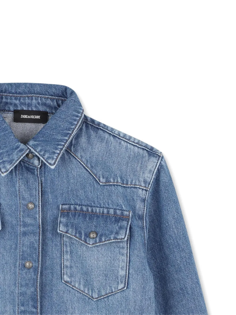 Zadig & Voltaire Kids Spijkershirt met borduurwerk Blauw