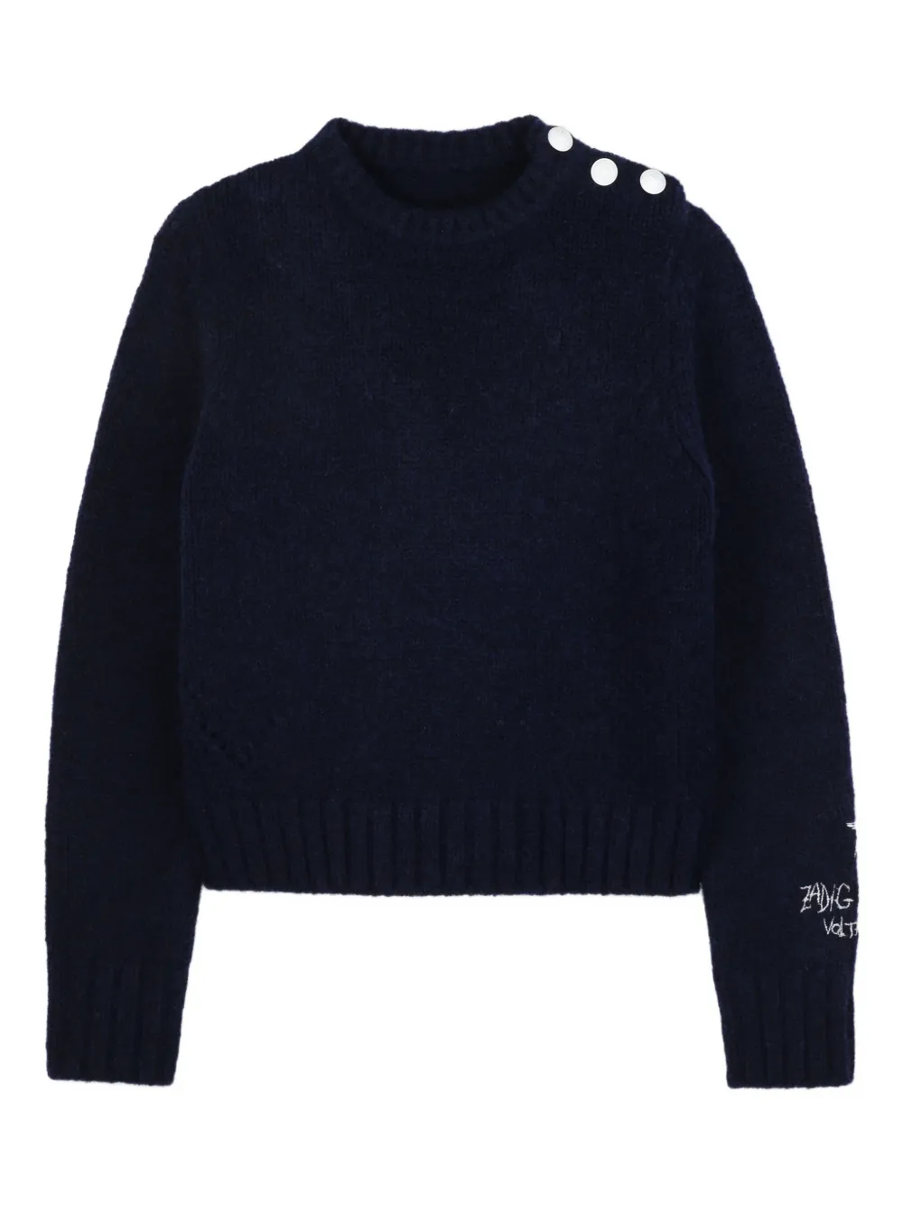 Zadig & Voltaire Kids Gebreide trui verfraaid met knopen Blauw