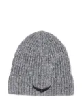 Zadig & Voltaire Kids ribbed knit beanie - Grey