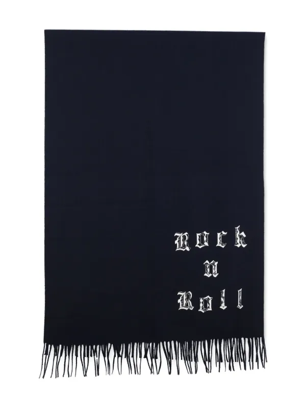 Zadig & Voltaire Kids Fringed Rock n roll-print Scarf | Black