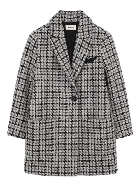 Zadig & Voltaire Kids houndstooth-patterned coat