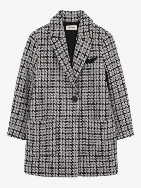 Zadig & Voltaire Kids manteau à motif pied-de-poule
