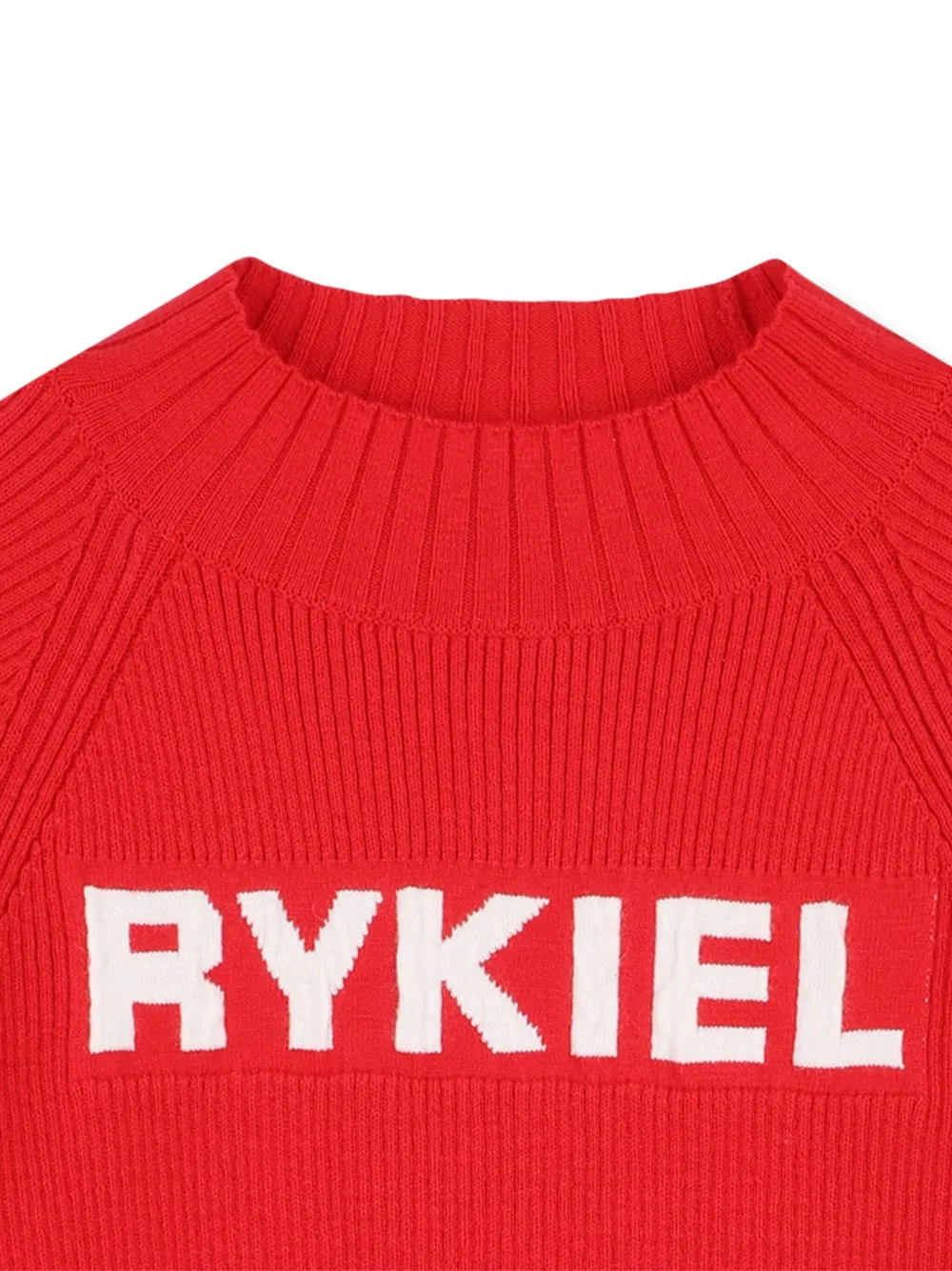 SONIA RYKIEL ENFANT Geribbelde trui met logo Rood