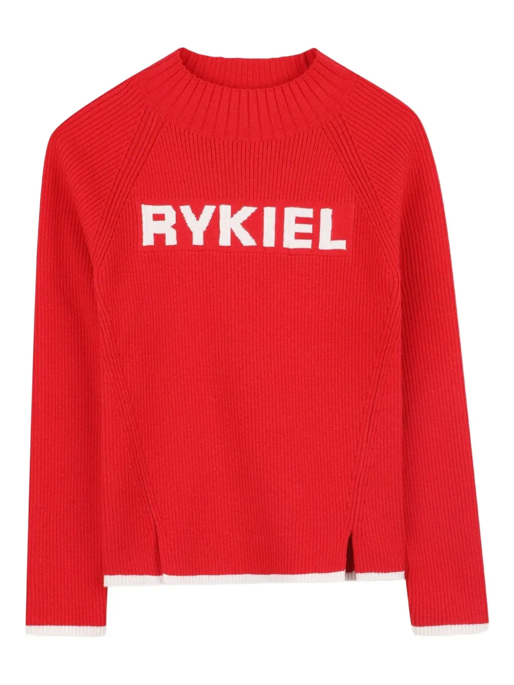 SONIA RYKIEL ENFANT Geribbelde trui met logo Rood
