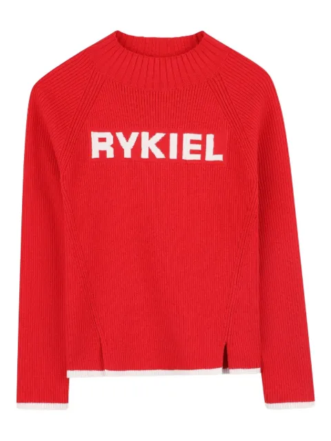 SONIA RYKIEL ENFANT Suéter canelado com logo