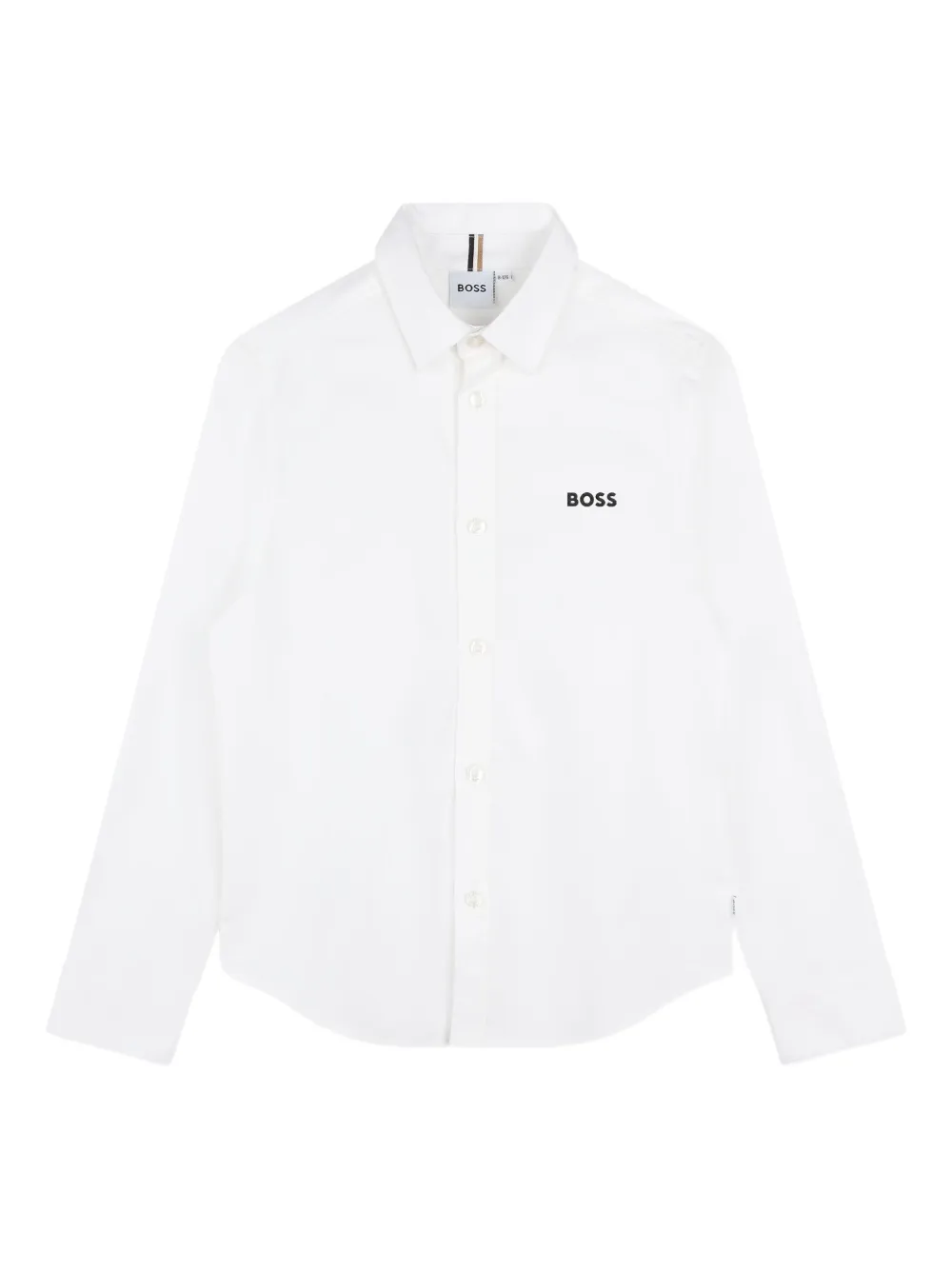 BOSS Kidswear logo-detail long-sleeved shirt Wit