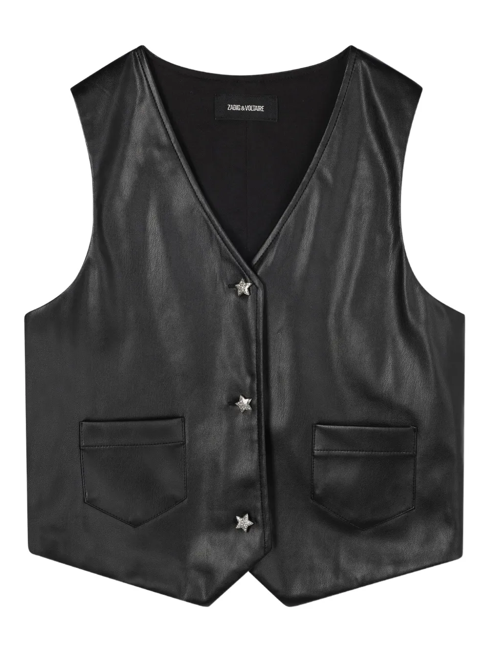 Zadig & Voltaire Kids Leren gilet Zwart
