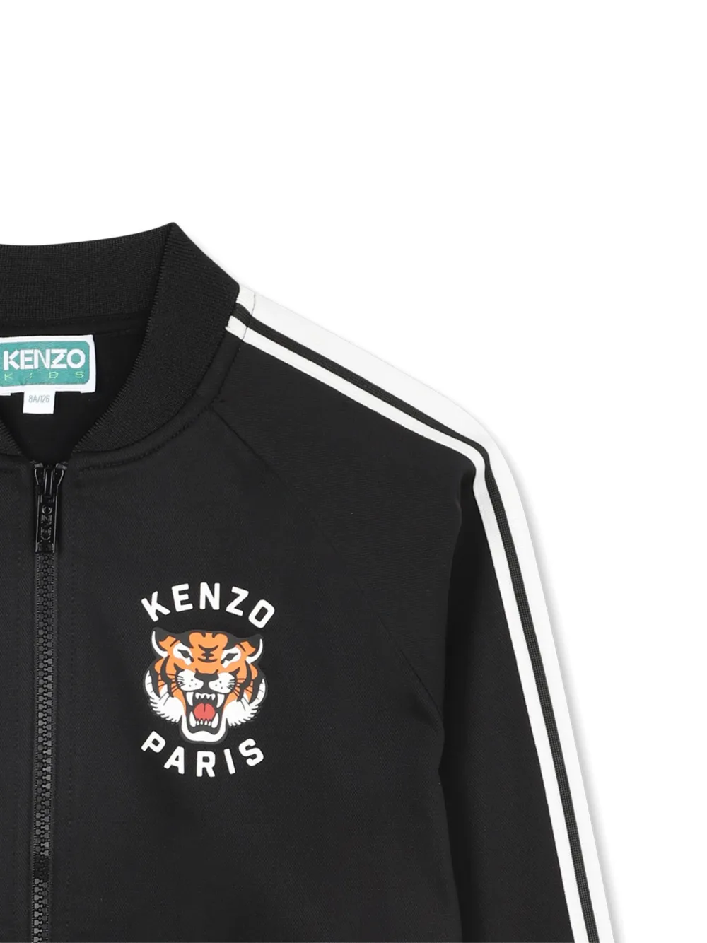 Kenzo Kids Sweater met grafische print en rits Zwart