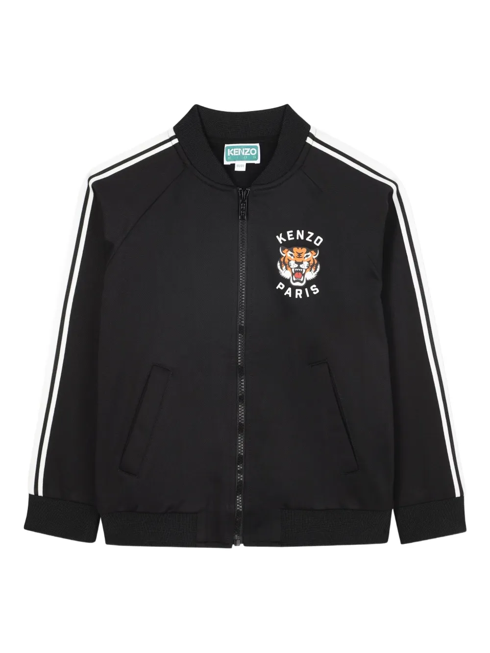 Kenzo Kids Sweater met grafische print en rits Zwart