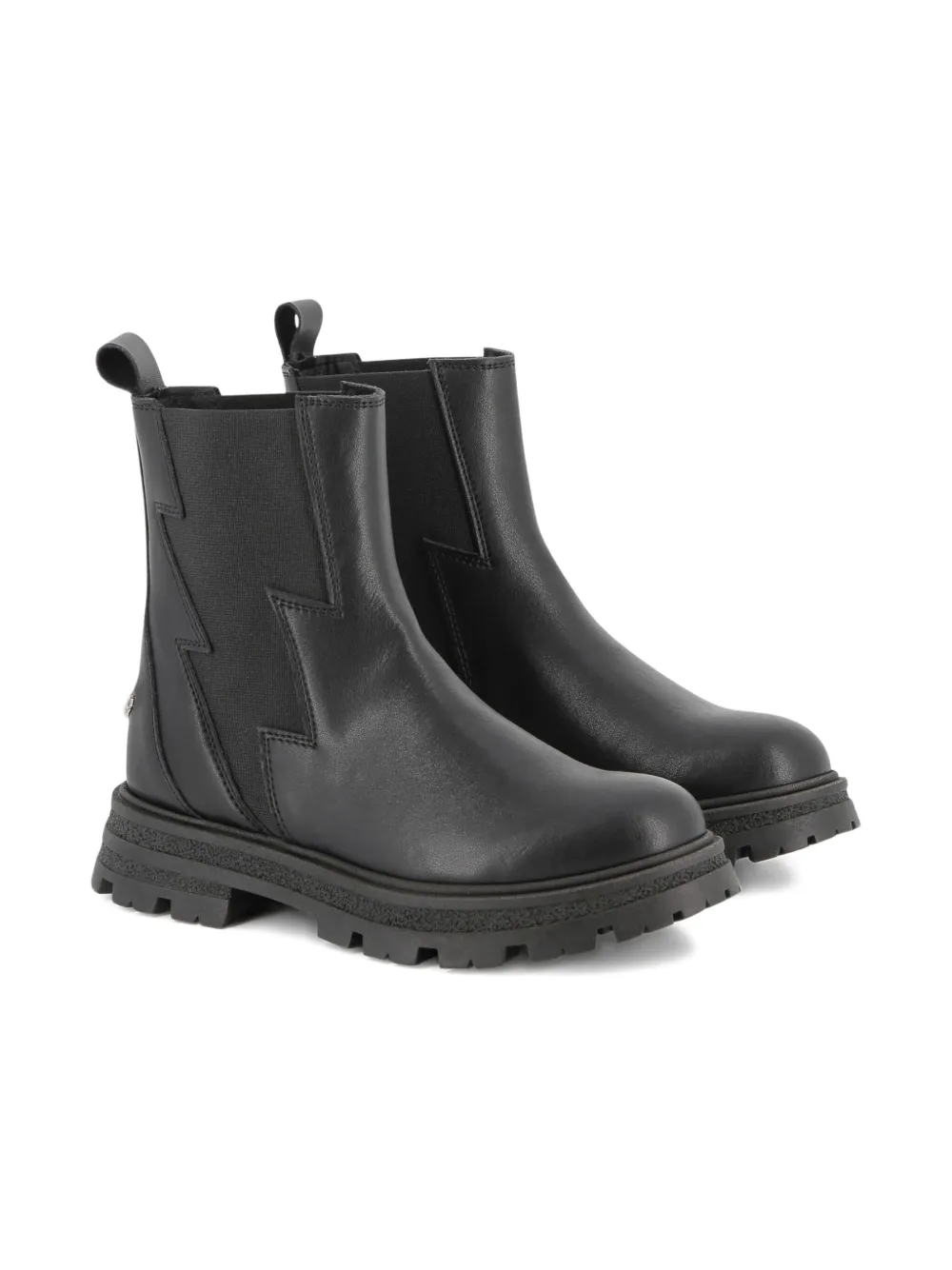 Zadig & Voltaire Kids lightning bolt ankle boots Black