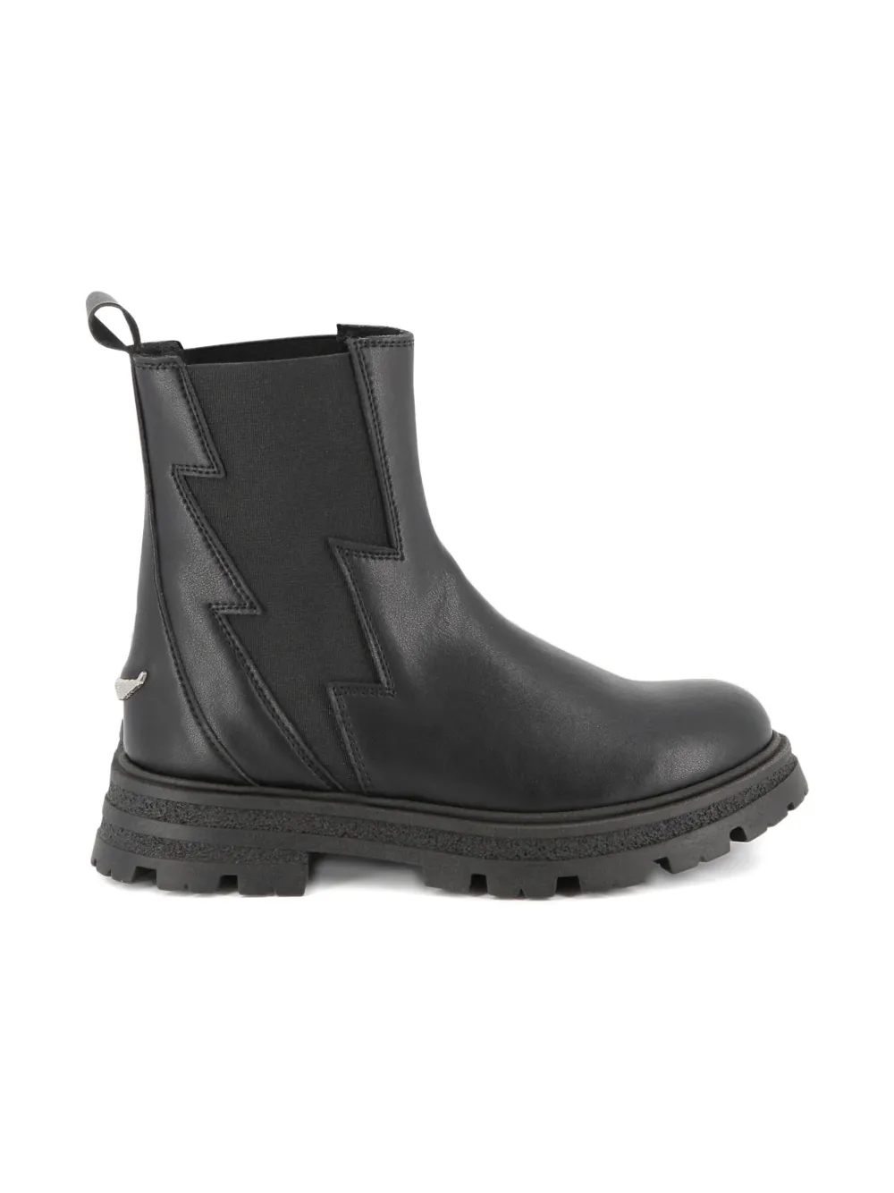 Zadig & Voltaire Kids Enkellaarzen met bliksemflits - Zwart