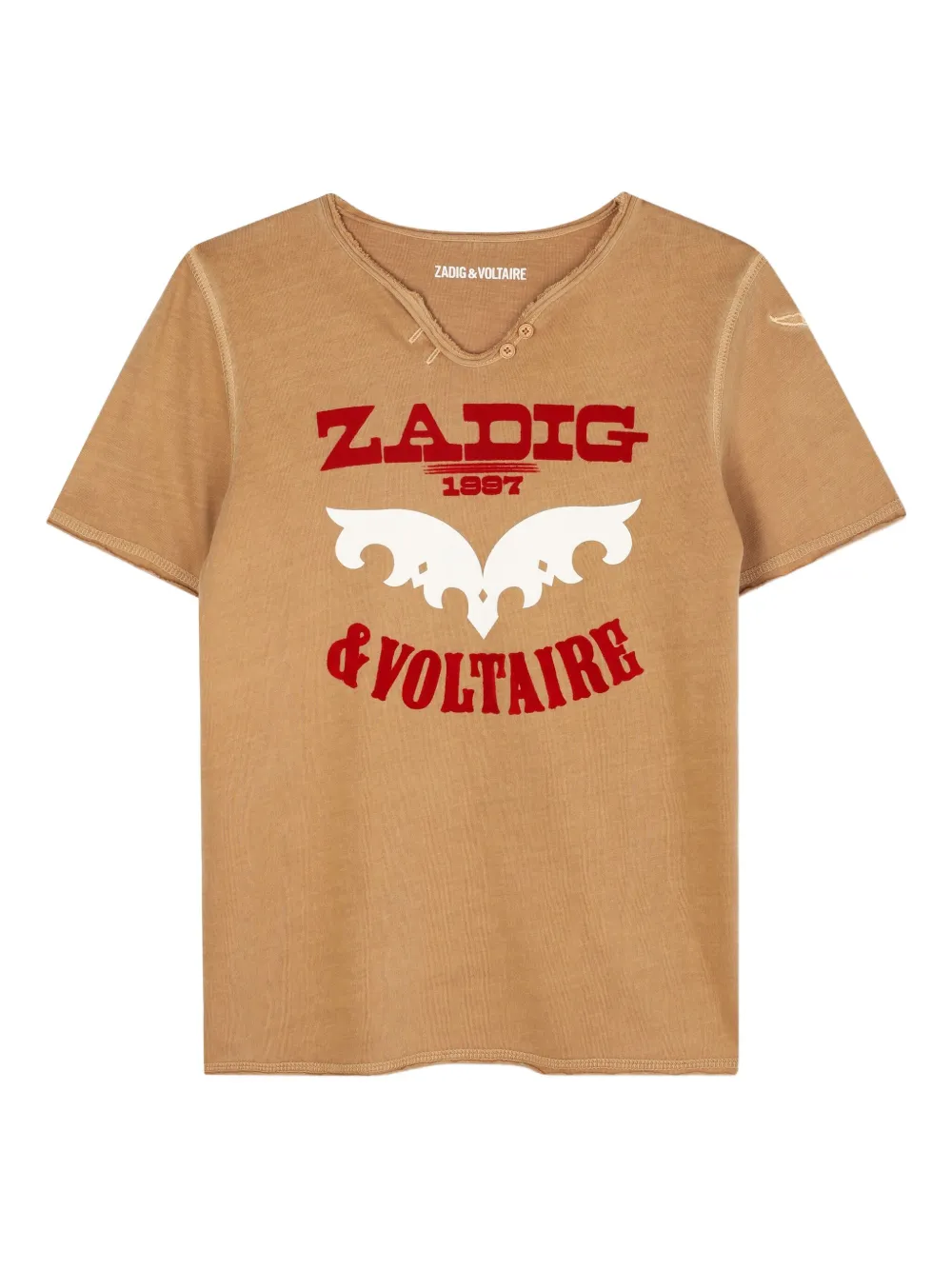 Zadig & Voltaire Kids T-shirt met grafische print Bruin