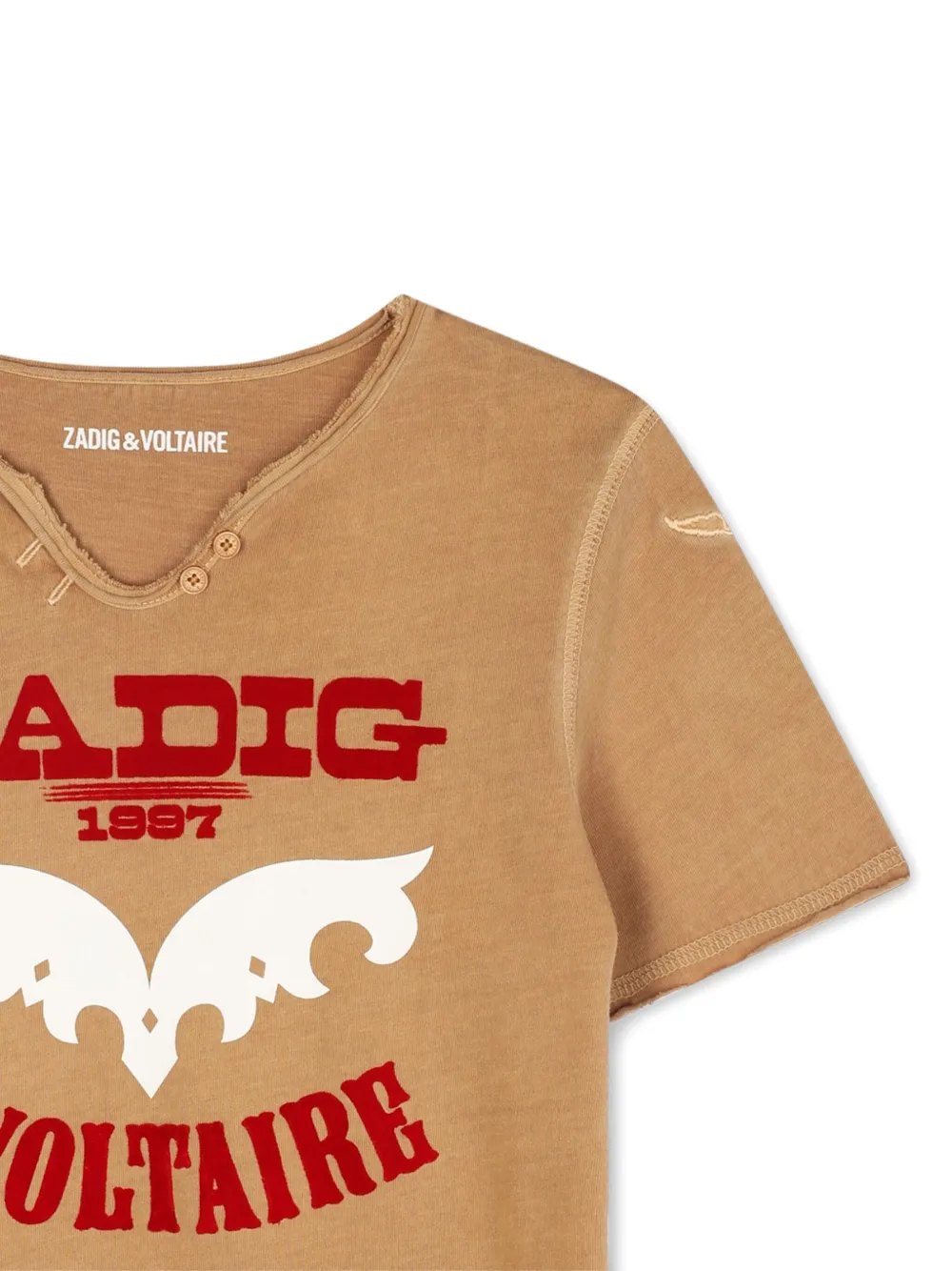 Zadig & Voltaire Kids T-shirt met grafische print Bruin