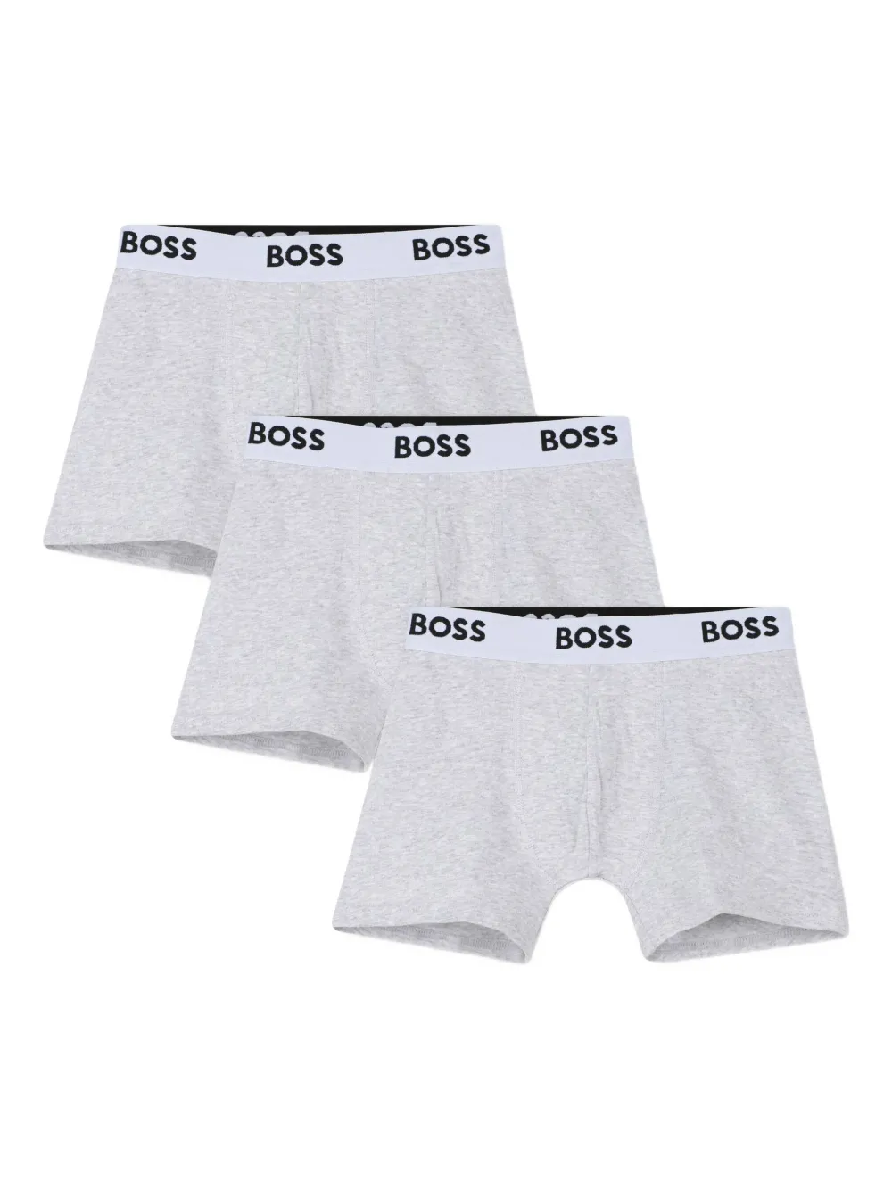 BOSS Kidswear Drie boxershorts met logoband Grijs