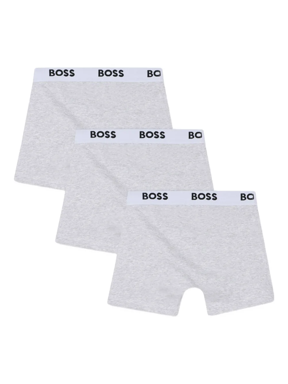 BOSS Kidswear Drie boxershorts met logoband Grijs