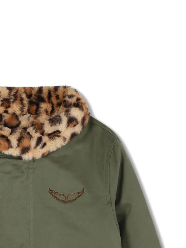 Zadig & Voltaire Kids エコファーカラージャケット | グリーン