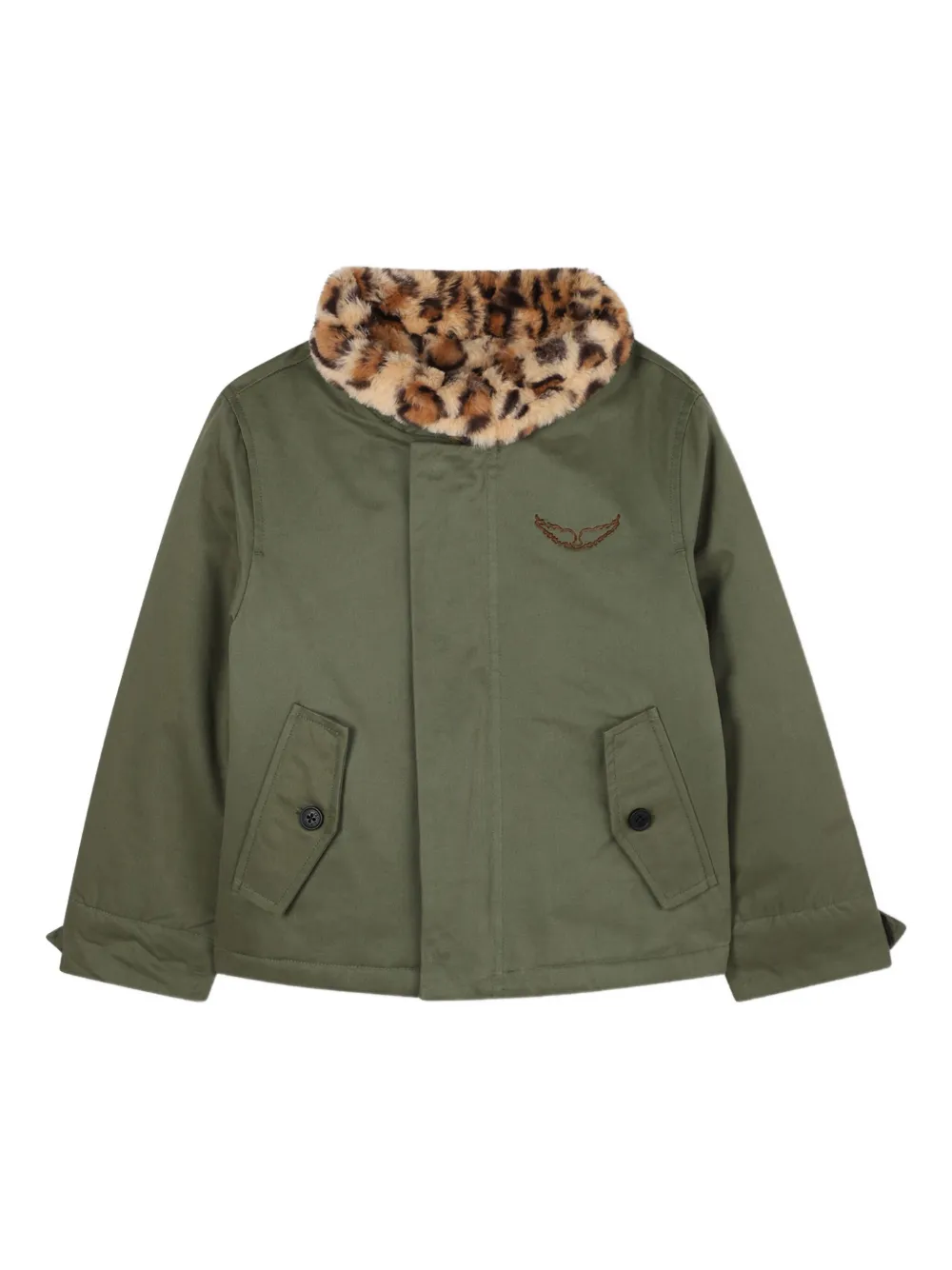Zadig & Voltaire Kids Jack met kraag van imitatiebont Groen