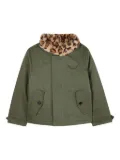 Zadig & Voltaire Kids faux fur-lined collar jacket - Green