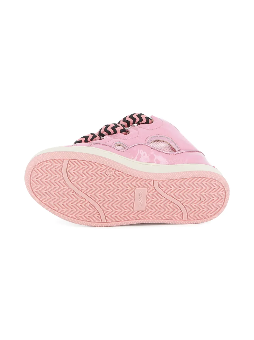 Lanvin Enfant leather platform sneakers Pink