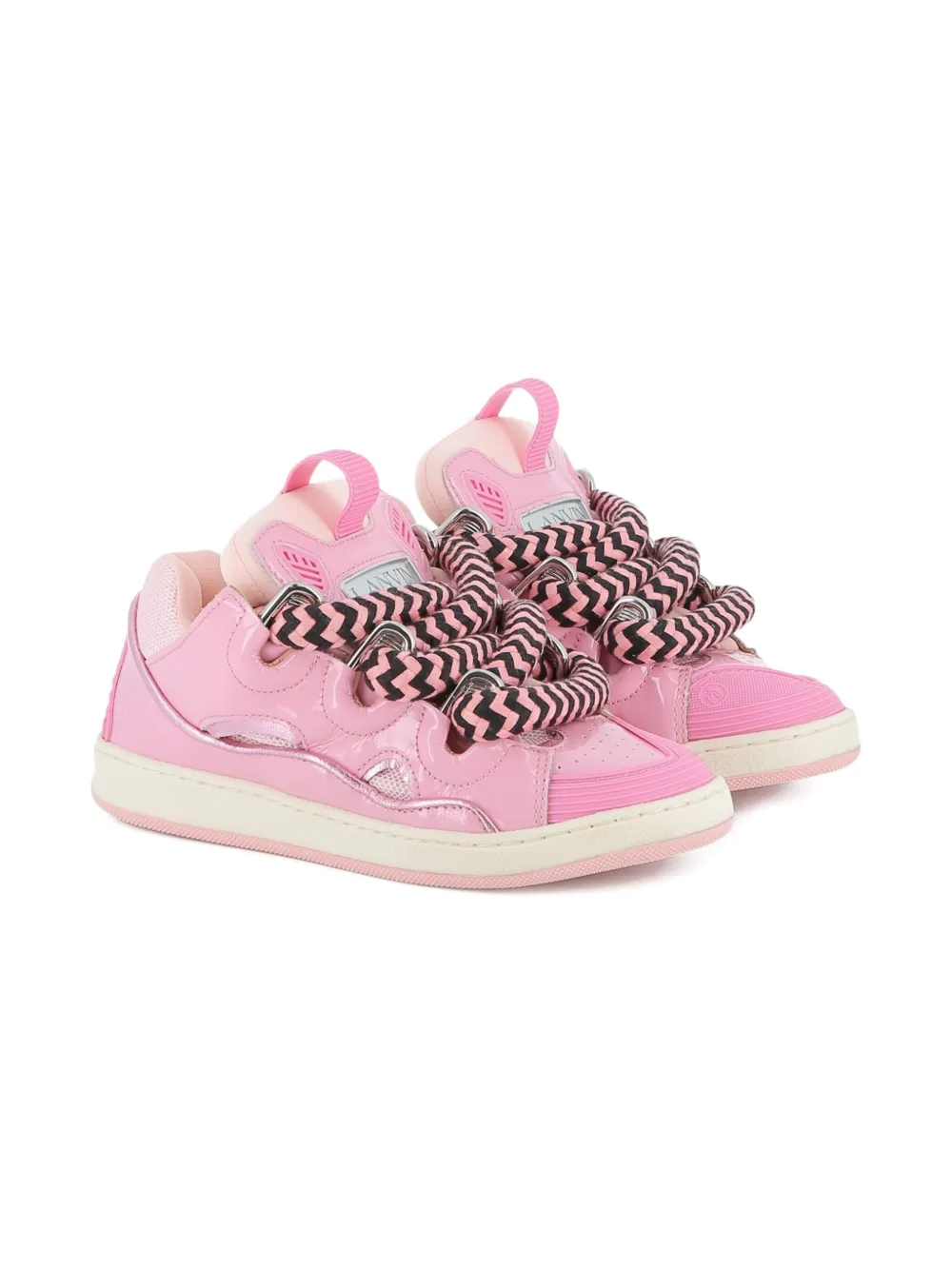 Lanvin Enfant leather platform sneakers Pink
