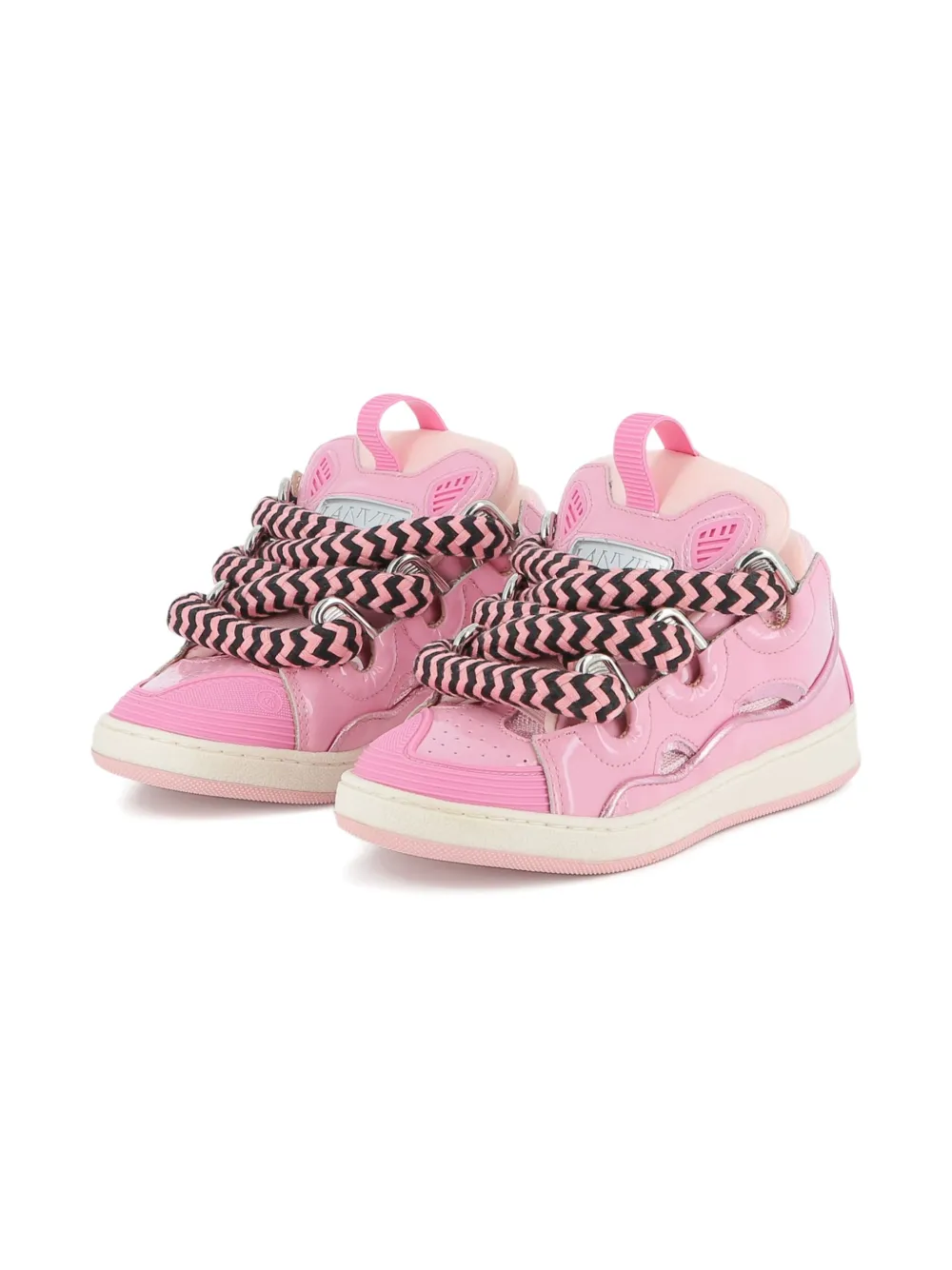 Lanvin Enfant leather platform sneakers Pink