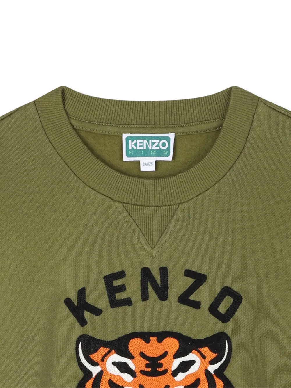 Kenzo Kids Sweater met geborduurde tijger Groen