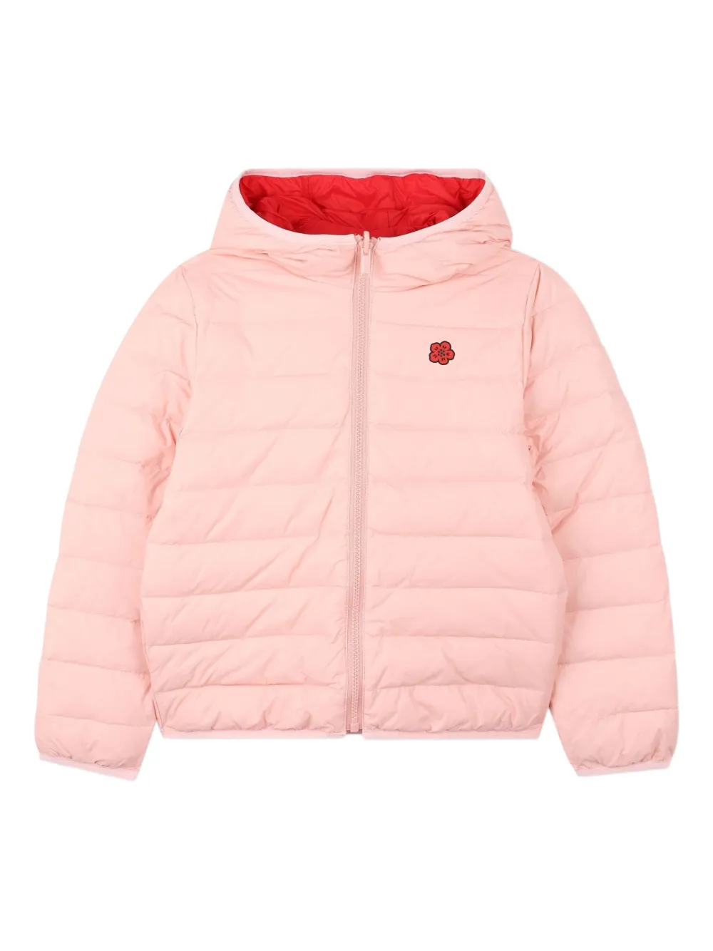 Kenzo Kids Omkeerbaar gewatteerd jack met capuchon Rood