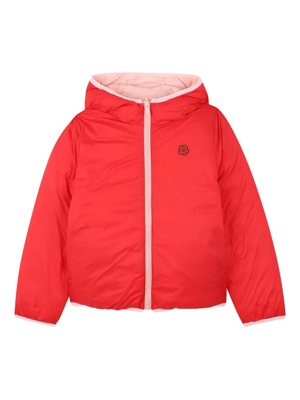 Kenzo Kids Omkeerbaar gewatteerd jack met capuchon Rood