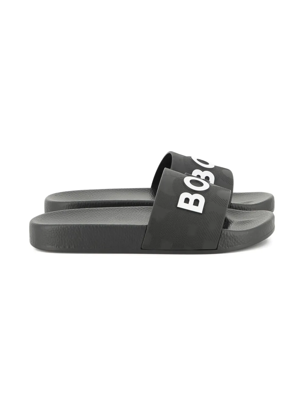 BOSS Kidswear logo-embossed slides Black
