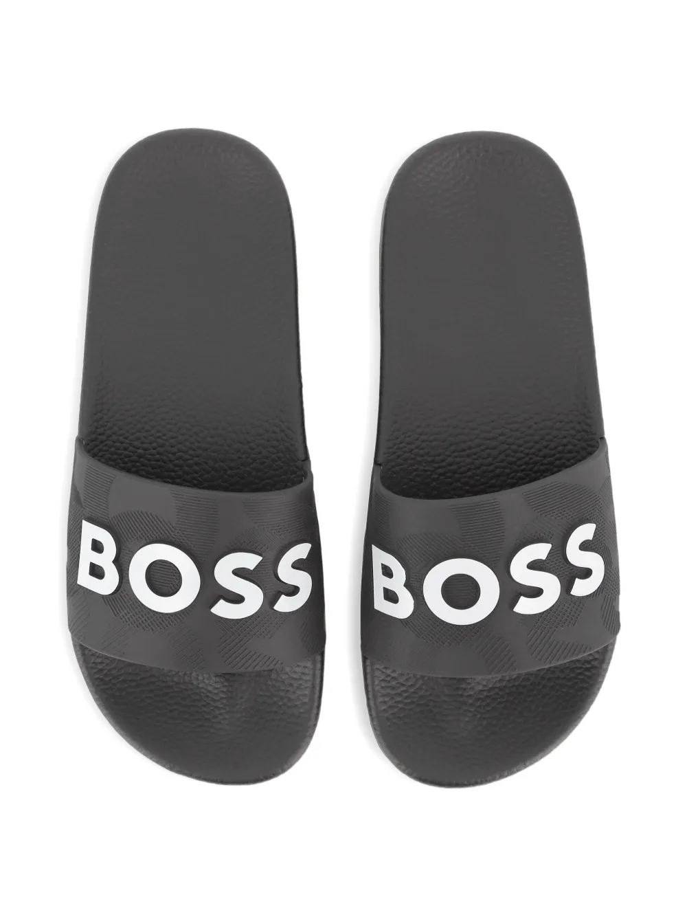 BOSS Kidswear logo-embossed slides Black