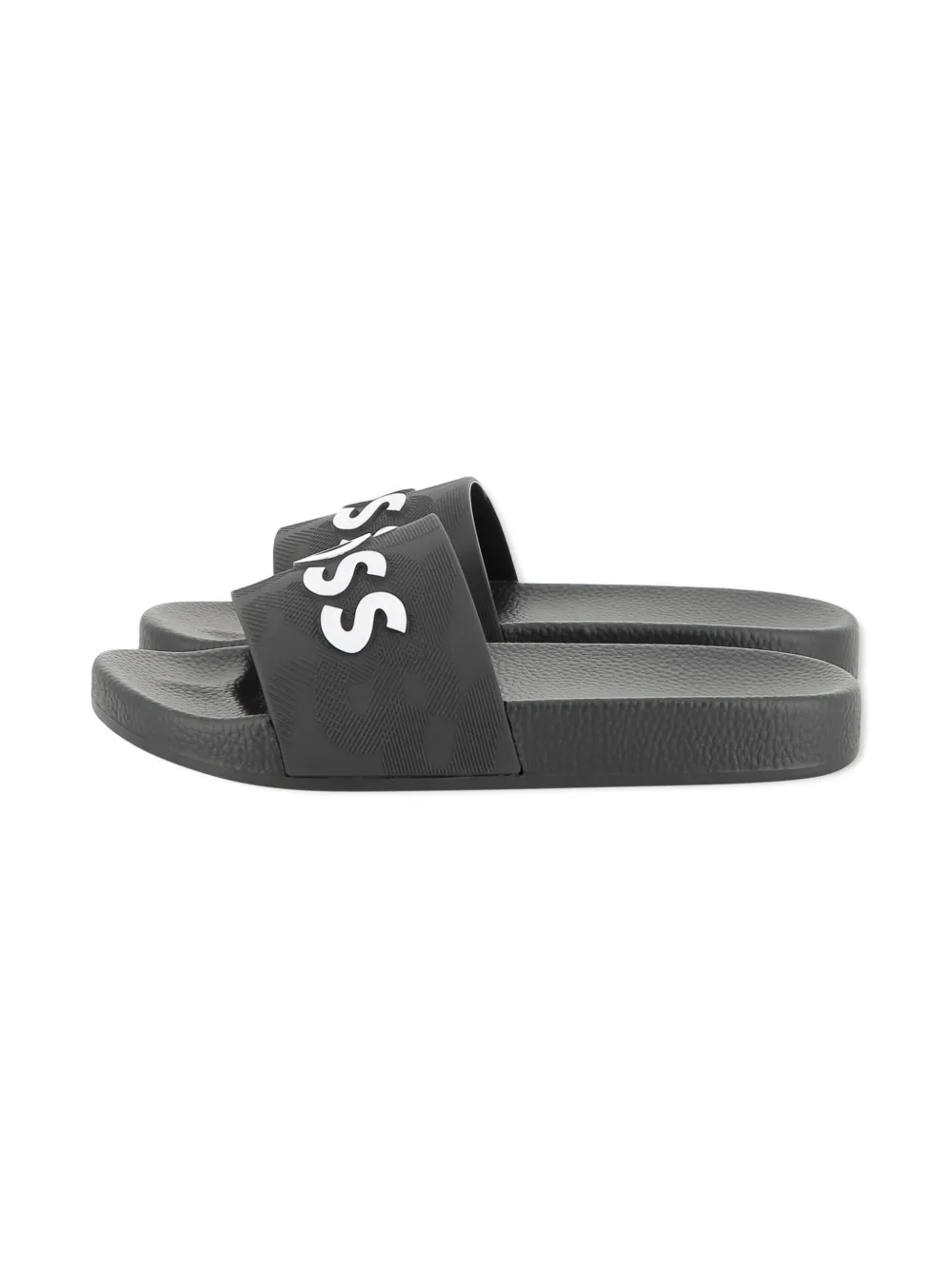 BOSS Kidswear logo-embossed slides Black