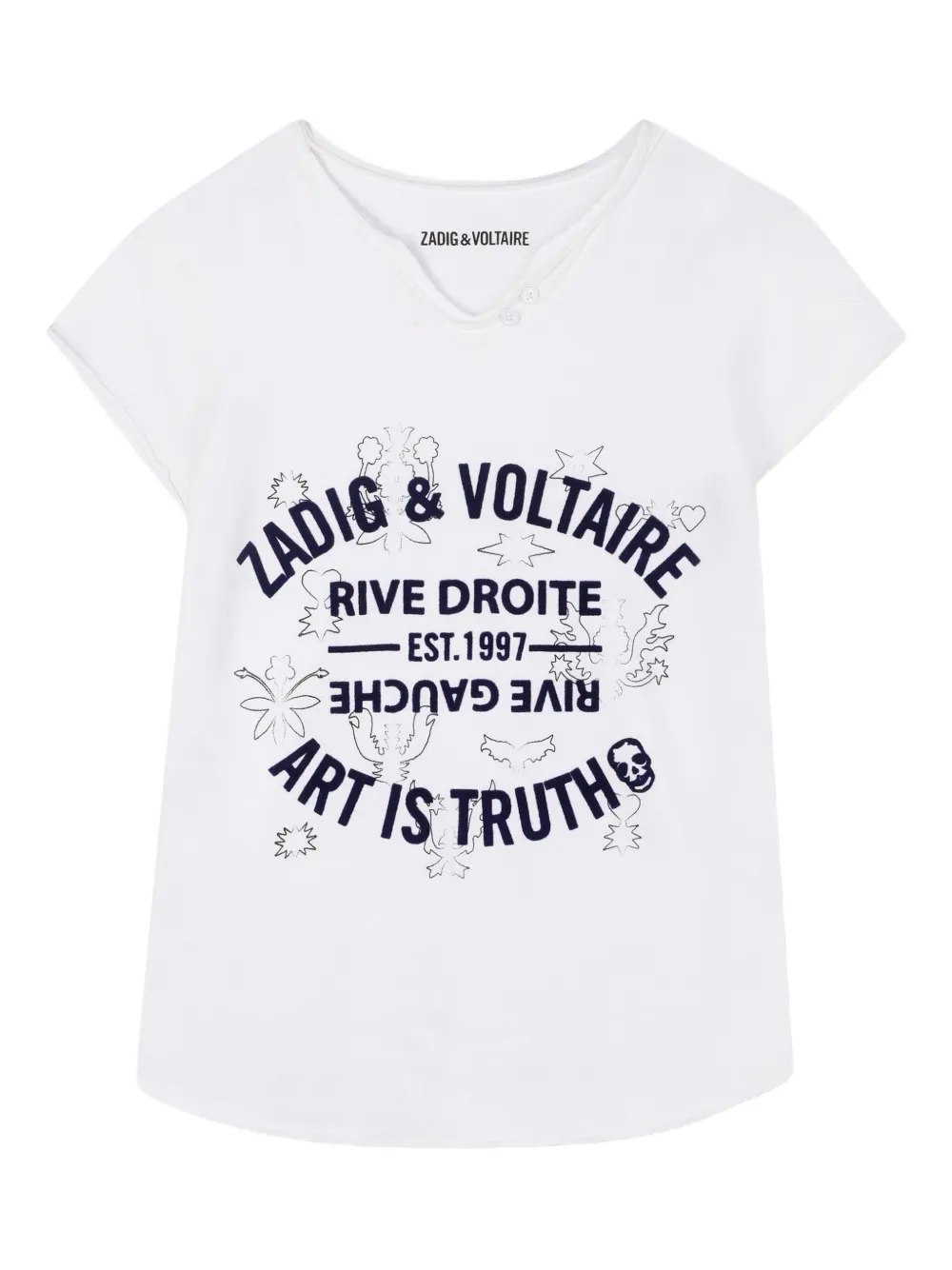 Zadig & Voltaire Kids T-shirt met grafische print Wit