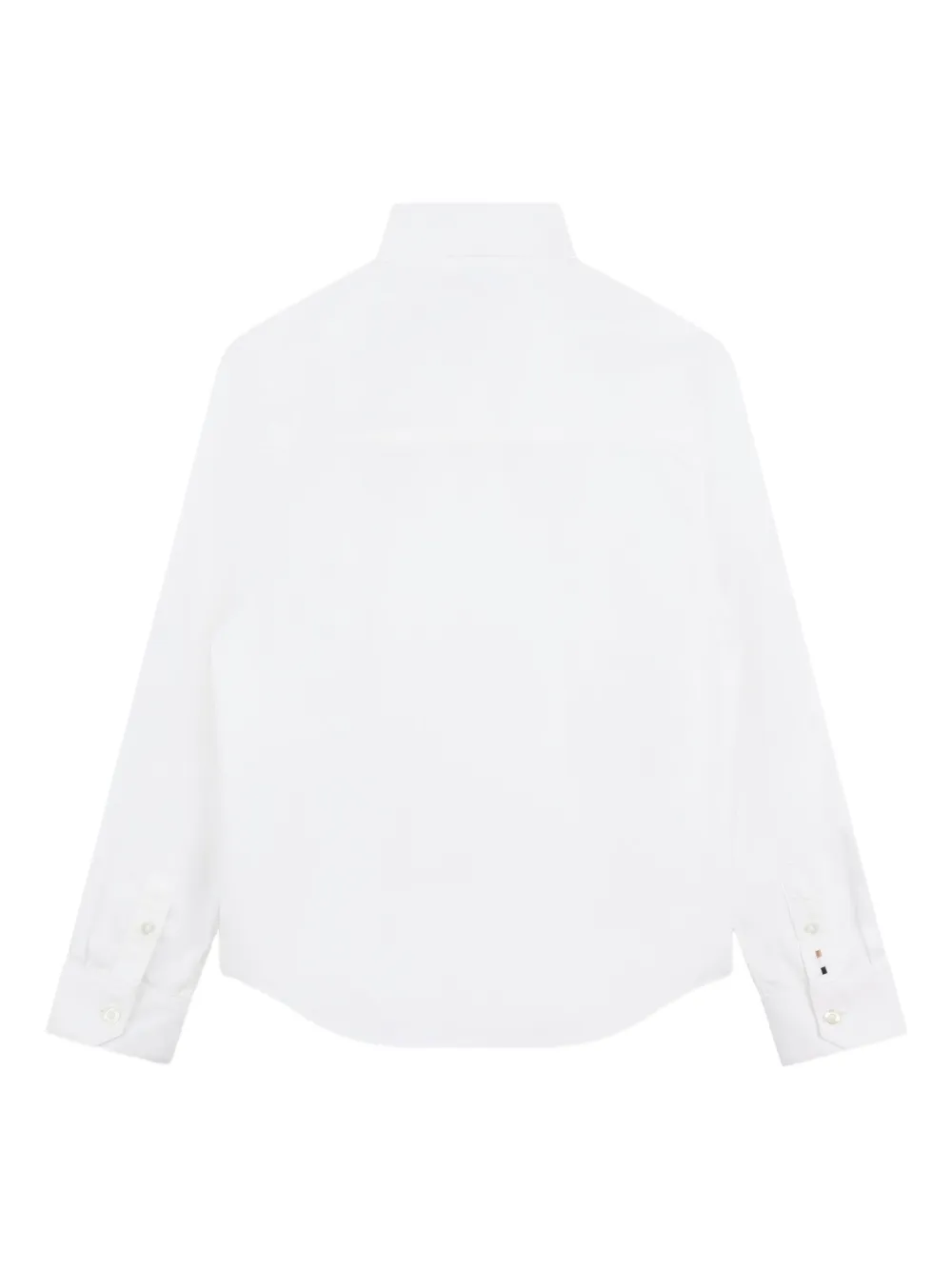 BOSS Kidswear Shirt met geborduurd logo en lange mouwen Wit